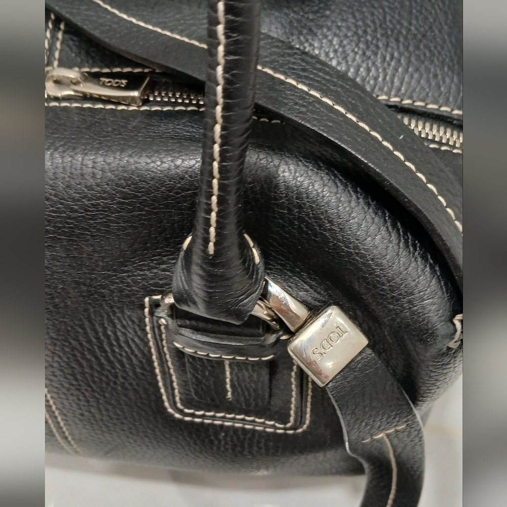 SALE 🛑 TOD'S Vintage Leather 2way Mini Boston Bag With Strap EUC - Picture 2 of 16